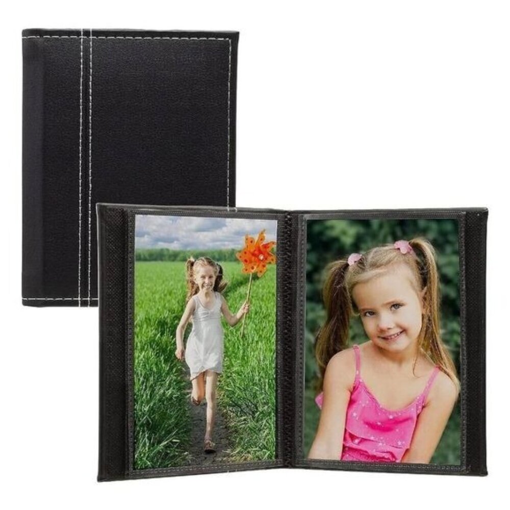 3 PCS of 4x6 Faux Leather Black Photo Album w/White Stitching Holds 24‎ Photos